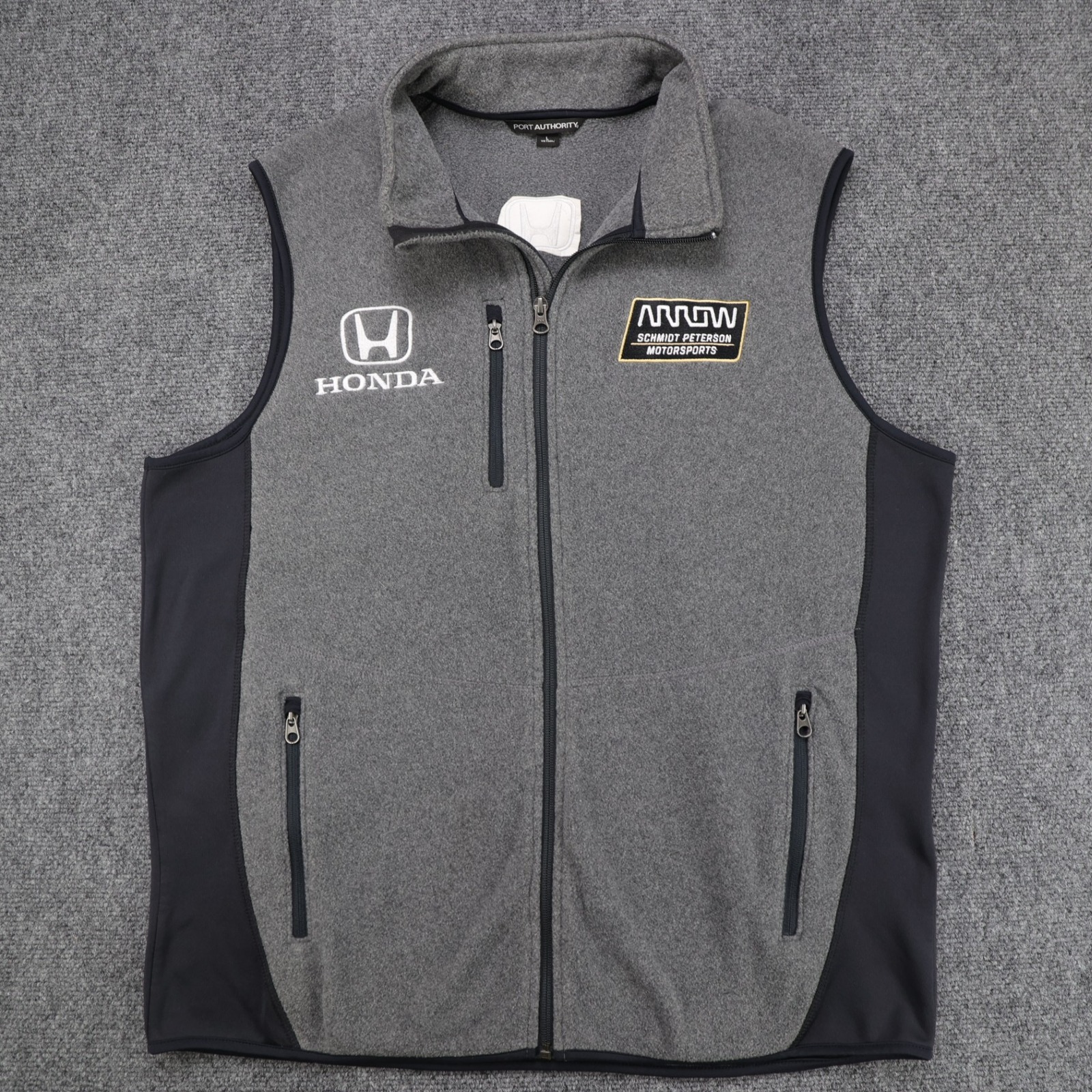Honda Arrow Schmidt Peterson Motorsports Fleece Vest Mens Large Gray
